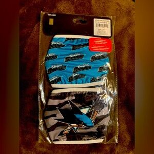 Sharks design blue and black face masks 2 pack beautiful unisex face mask